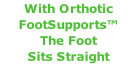 With Orthotic FootSupports™  The Foot  Sits Straight